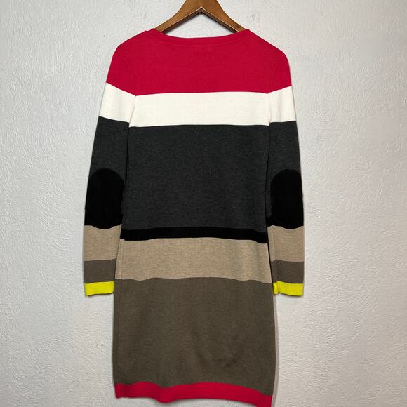 Eliza J Colorblock Sweater Dress Colorful Stripe Simple Modest - S - Picture 5 of 7